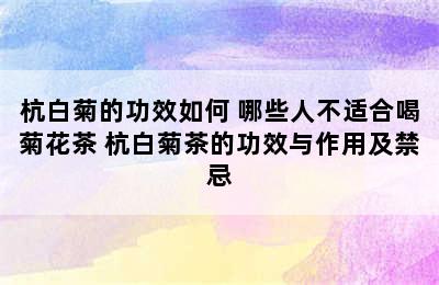 杭白菊的功效如何 哪些人不适合喝菊花茶 杭白菊茶的功效与作用及禁忌